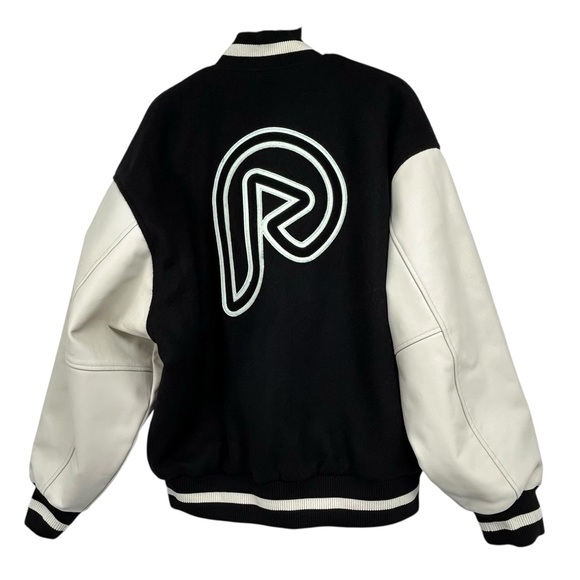 Black Varsity Jacket L Streetwear Oversized Y2K Letterman Bomber (PlugPlay) - Picture 3 of 15